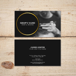 Black and White Photo   Black Gold Frame Business Card