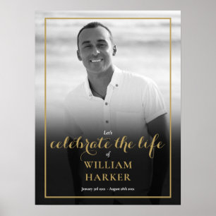 Black And White Photo Celebration of Life Sign