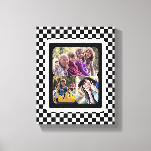 Black and White Photo Collage Canvas Print (Front)