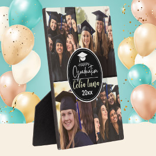 Black and white Photo Collage Happy Graduation Plaque