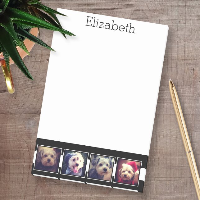Black and White Photo Collage Squares Personalised Post-it Notes (Personalized Post-it notes - add your name and other contact information)