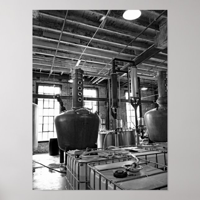 Black And White Photo Distillery Poster (Front)