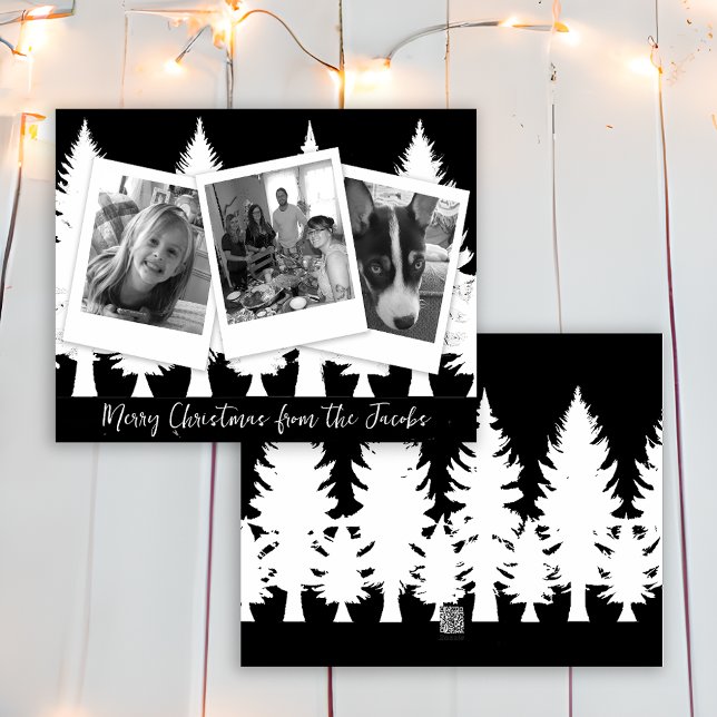 Black and White Photo Modern Christmas Holiday Card (Creator Uploaded)
