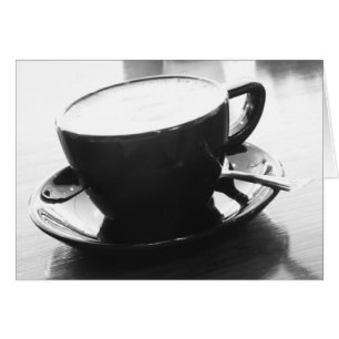 black and white photo of coffee