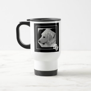 Black and White Photo of Cute Dog Mum Paw Travel Mug
