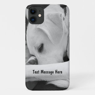 Black and White Photo of Cute Dog Resting on Paw Case-Mate iPhone Case