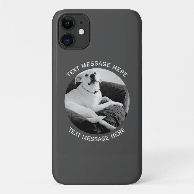 Black and White Photo of Talking Dog Text Message Case-Mate iPhone Case (Back)