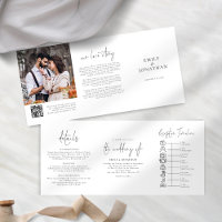 Black and White Photo QR Code Timeline Wedding