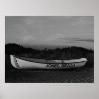 Black and White Photo,  Row Boat at Jones Beach