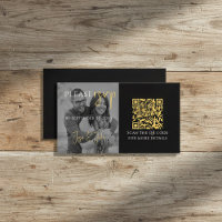Black and white Photo RSVP with QR Code