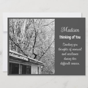 Black and White Photo Rustic Snowy Winter Card