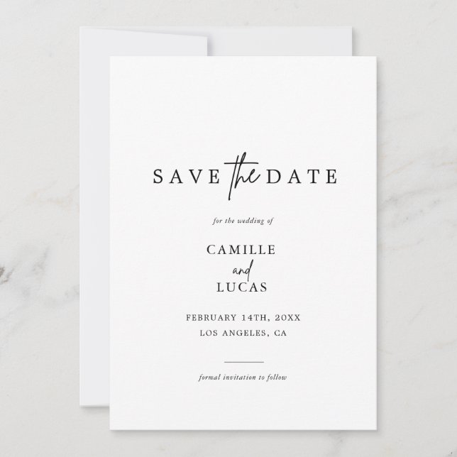 Black and White Photo Save the Dates  Invitation (Front)