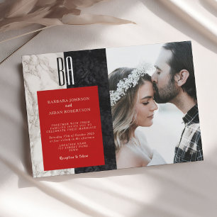 Black and White Photo Wedding Invitation