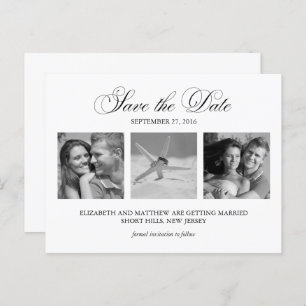 Black and White Photo Wedding Save the Date Announcement Postcard