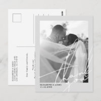 Black and White Photo Wedding Thank You