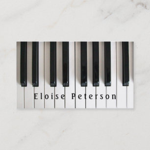 black and white pianist keyboard piano music business card