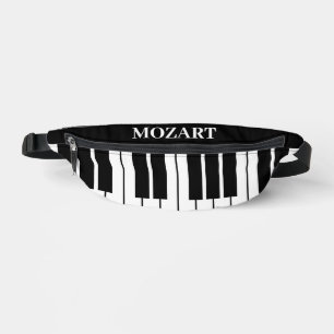 Black and white piano keys fanny bag for the hip