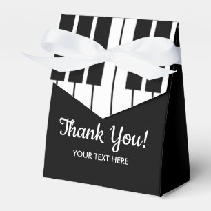 Black and white piano keys keyboard thank you favour box