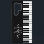 Black and white piano keys monogram custom samsung galaxy case<br><div class="desc">Black and white piano keys monogram Samsung Galaxy case. Classy monogrammed design for pianist,  piano player,  music teacher,  instructor etc. Keyboard design with personalised name template. For men women and teen kids.</div>