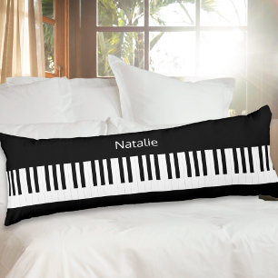 Black and White Piano Keys   Musician Personalised Body Cushion