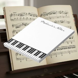 Black and white piano keys notepad for pianist