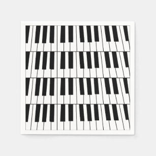 Black and White Piano Keys Pianist Musician Party Napkin
