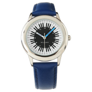 Black and White Piano Keys With Customazed Name Watch