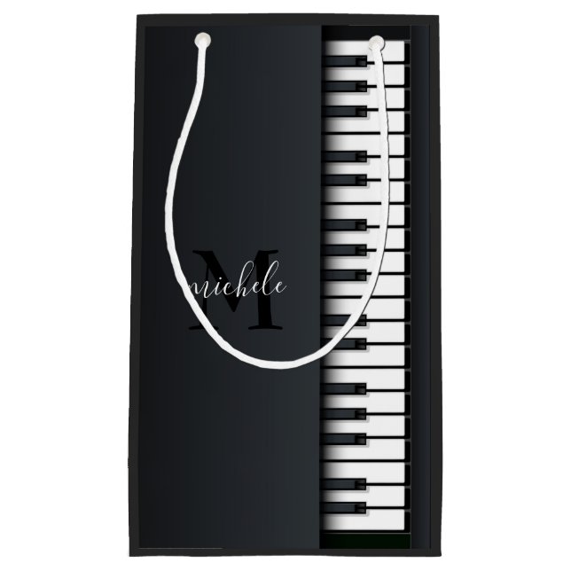 Black And White Piano Small Gift Bag (Front)