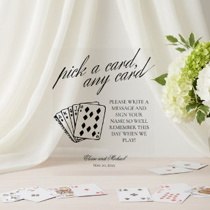 Black and White Pick A Card Any Card Guestbook Acrylic Sign