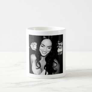 Black and White picture of Megan Fox Coffee Mug