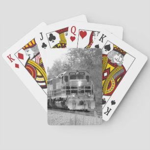 Black and White Picturesque Train Photo Playing Cards