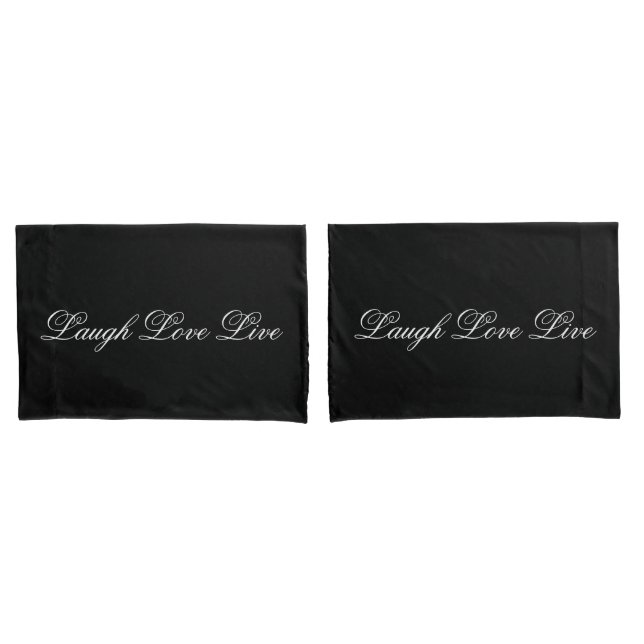 Black And White Pillow Cases With Laugh Love Live (Front-Set)