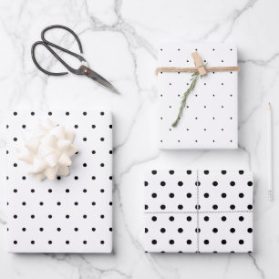 Black And White Pin Dots  Wrapping Paper Sheet