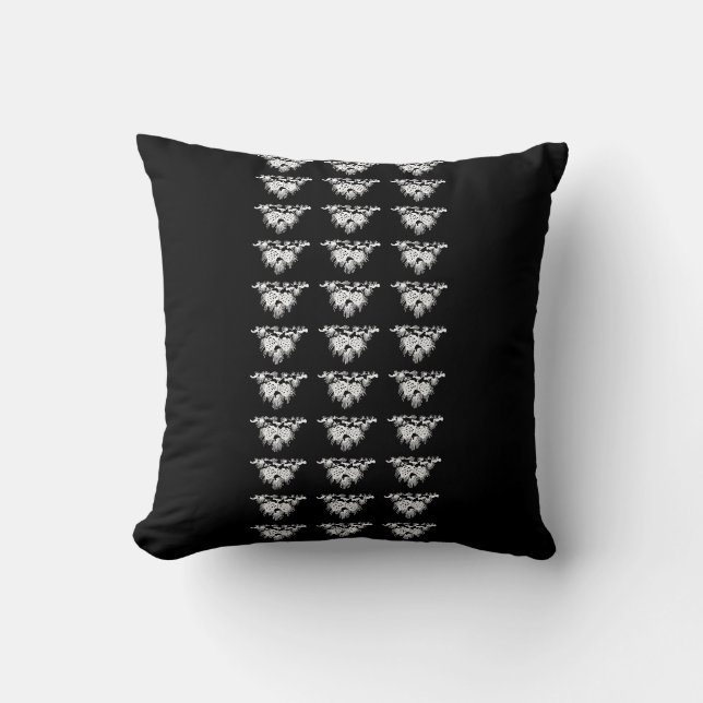 black and white pine cones cushion (Front)