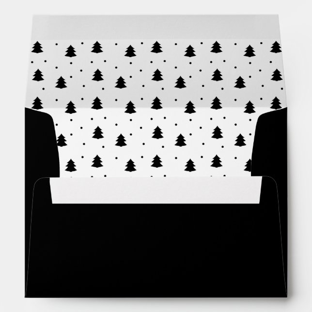 Black and White Pine Trees Envelope (Back (Bottom))