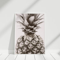 Black and White Pineapple Wall Art Print