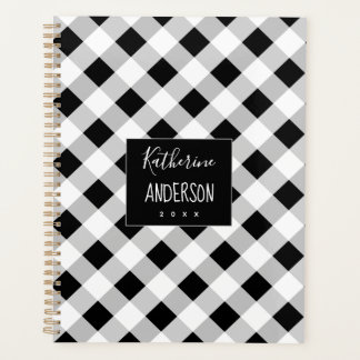 Black and White Plaid Buffalo Check Planner