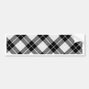 Black and White Plaid Bumper Sticker