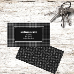 Black and White Plaid  Business Card