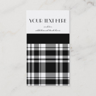 Black and White Plaid Business Card