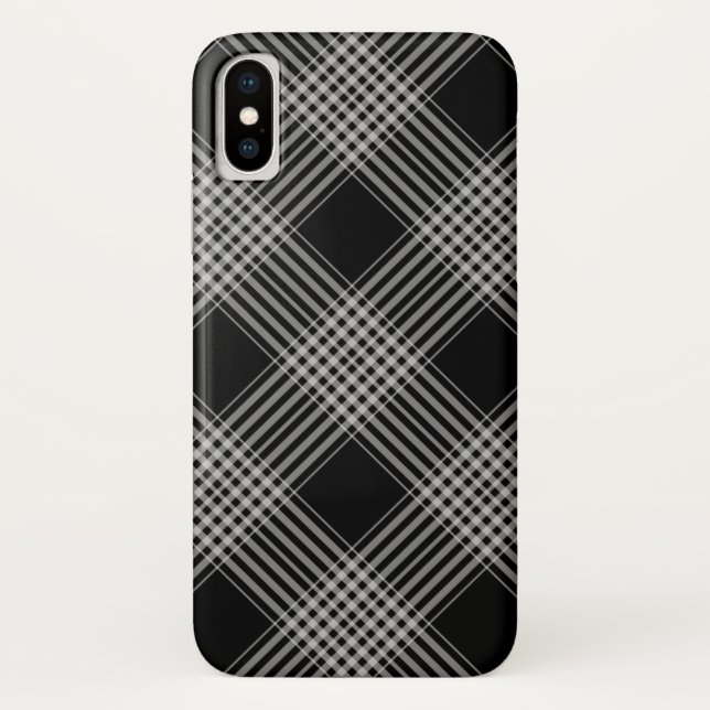 Black and white plaid Case-Mate iPhone case (Back)