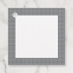 Black and White Plaid Chequered Pattern Favour Tags