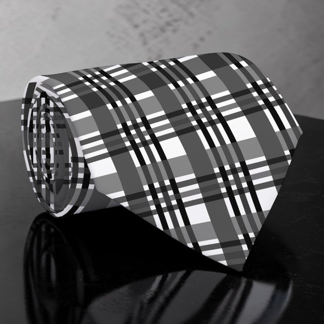Black and White Plaid Custom Necktie (Creator Uploaded)
