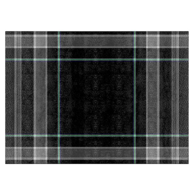 Black and White Plaid Cutting Board (Front)