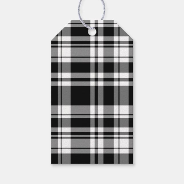 Black and White Plaid Gift Tags (Front)