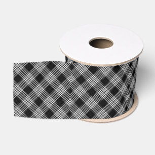 Black And White Plaid Grosgrain Ribbon