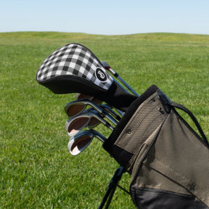 Black and white plaid pattern no. 2 golf head cover