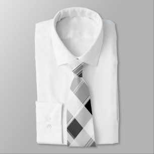 Black and White Plaid Tie
