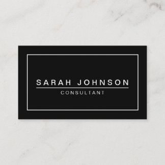 BLACK AND WHITE PLAIN MODERN BUSINESS CARD