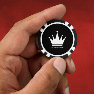 Black and White Poker Chips, Black Striped Edge Chips